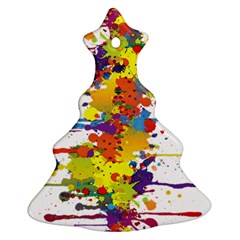 Crazy Multicolored Double Running Splashes Ornament (christmas Tree) by EDDArt