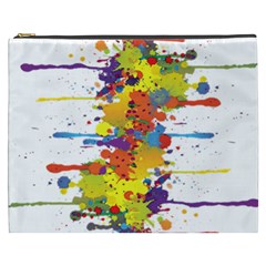 Crazy Multicolored Double Running Splashes Cosmetic Bag (xxxl)  by EDDArt