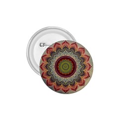Folk Art Lotus Mandala Dirty Blue Red 1 75  Buttons by EDDArt