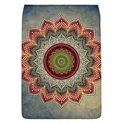 Folk Art Lotus Mandala Dirty Blue Red Flap Covers (l)  by EDDArt