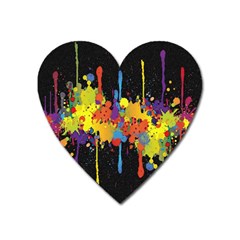 Crazy Multicolored Double Running Splashes Horizon Heart Magnet by EDDArt