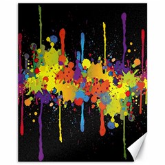 Crazy Multicolored Double Running Splashes Horizon Canvas 11  X 14  