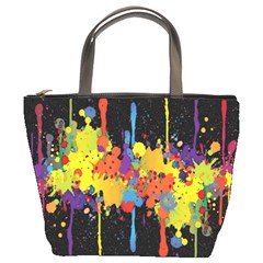 Crazy Multicolored Double Running Splashes Horizon Bucket Bags