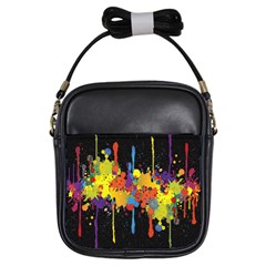 Crazy Multicolored Double Running Splashes Horizon Girls Sling Bags by EDDArt