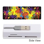 Crazy Multicolored Double Running Splashes Horizon Memory Card Reader (Stick)  Front