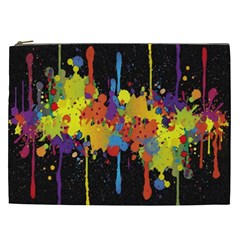 Crazy Multicolored Double Running Splashes Horizon Cosmetic Bag (xxl)  by EDDArt