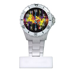 Crazy Multicolored Double Running Splashes Horizon Plastic Nurses Watch