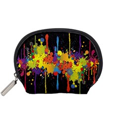 Crazy Multicolored Double Running Splashes Horizon Accessory Pouches (small) 