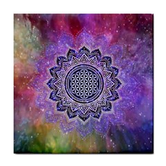 Flower Of Life Indian Ornaments Mandala Universe Tile Coasters by EDDArt