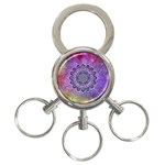 Flower Of Life Indian Ornaments Mandala Universe 3-Ring Key Chains Front