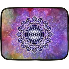 Flower Of Life Indian Ornaments Mandala Universe Double Sided Fleece Blanket (mini)  by EDDArt