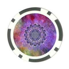 Flower Of Life Indian Ornaments Mandala Universe Poker Chip Card Guards (10 Pack) 