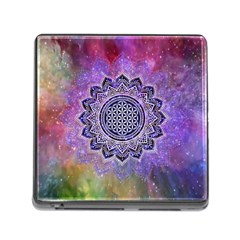 Flower Of Life Indian Ornaments Mandala Universe Memory Card Reader (square) by EDDArt