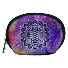 Flower Of Life Indian Ornaments Mandala Universe Accessory Pouches (medium) 