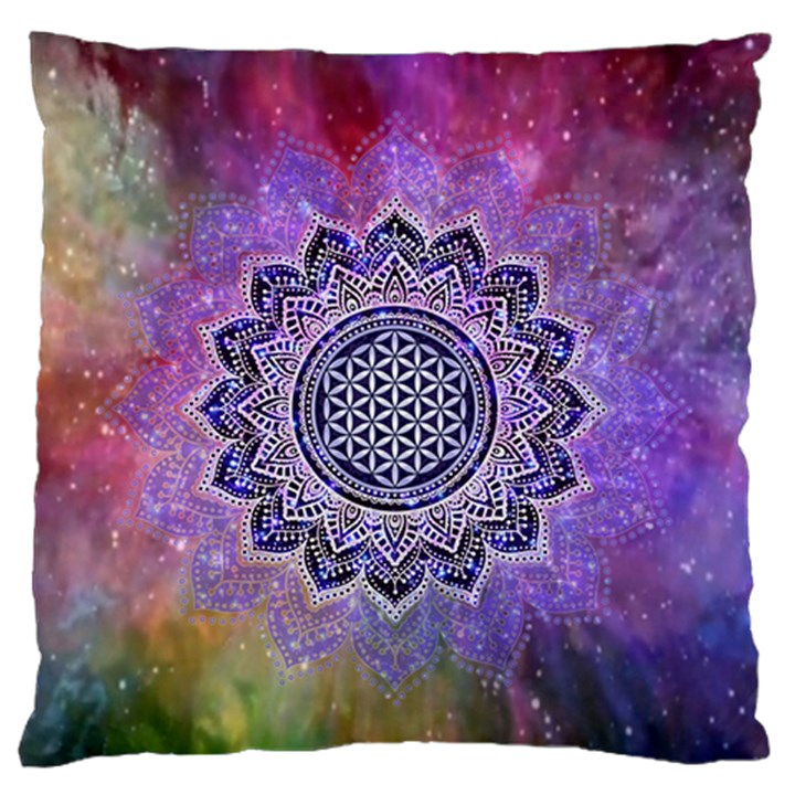 Flower Of Life Indian Ornaments Mandala Universe Standard Flano Cushion Case (One Side)