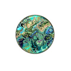 Fractal Batik Art Teal Turquoise Salmon Hat Clip Ball Marker (4 Pack) by EDDArt