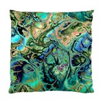 Fractal Batik Art Teal Turquoise Salmon Standard Cushion Case (Two Sides) Front