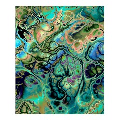 Fractal Batik Art Teal Turquoise Salmon Shower Curtain 60  X 72  (medium)  by EDDArt