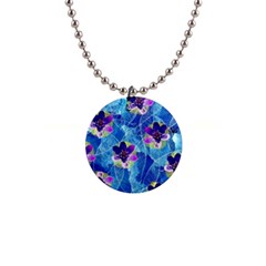 Purple Flowers Button Necklaces
