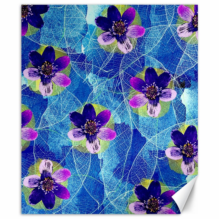 Purple Flowers Canvas 8  x 10 