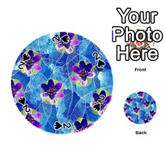 Purple Flowers Playing Cards 54 (round)  by DanaeStudio