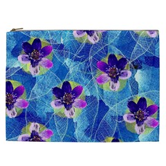 Purple Flowers Cosmetic Bag (xxl)  by DanaeStudio