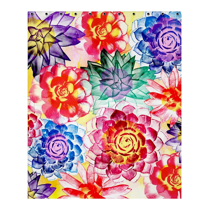 Colorful Succulents Shower Curtain 60  x 72  (Medium) 