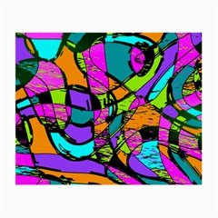 Abstract Sketch Art Squiggly Loops Multicolored Small Glasses Cloth