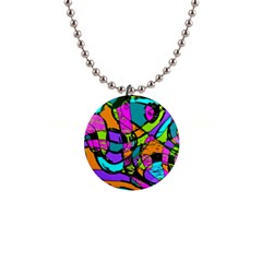 Abstract Sketch Art Squiggly Loops Multicolored Button Necklaces by EDDArt