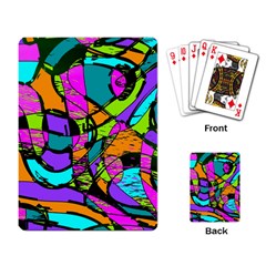 Abstract Sketch Art Squiggly Loops Multicolored Playing Card by EDDArt