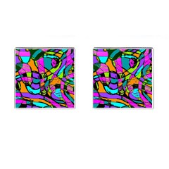Abstract Sketch Art Squiggly Loops Multicolored Cufflinks (square)