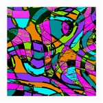 Abstract Sketch Art Squiggly Loops Multicolored Medium Glasses Cloth Front