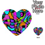 Abstract Sketch Art Squiggly Loops Multicolored Multi-purpose Cards (Heart)  Front 2