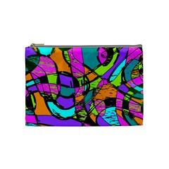 Abstract Sketch Art Squiggly Loops Multicolored Cosmetic Bag (medium) 