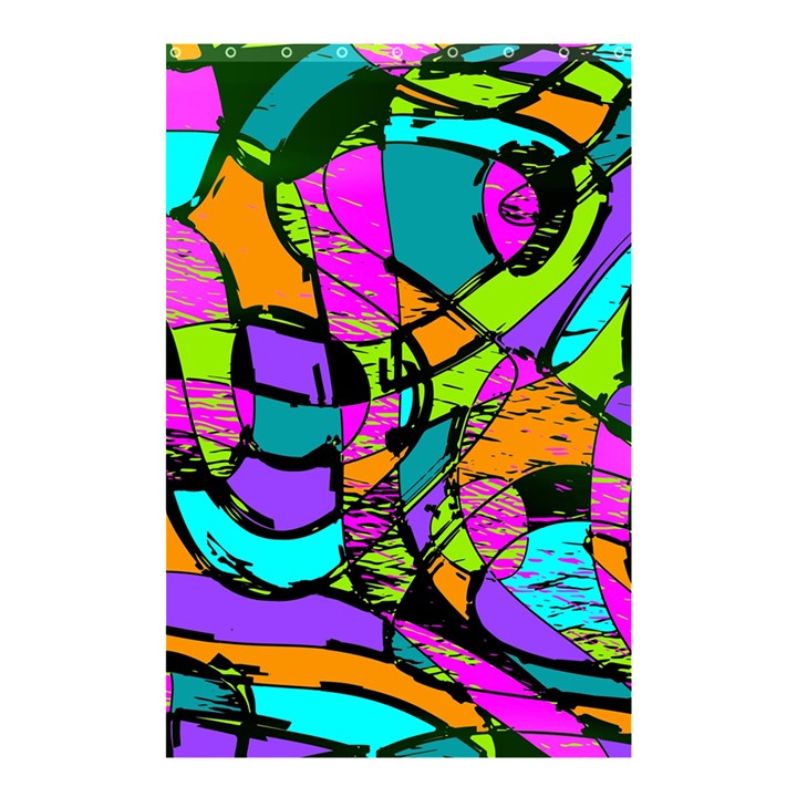 Abstract Sketch Art Squiggly Loops Multicolored Shower Curtain 48  x 72  (Small) 