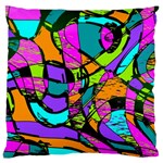 Abstract Sketch Art Squiggly Loops Multicolored Large Cushion Case (One Side) Front