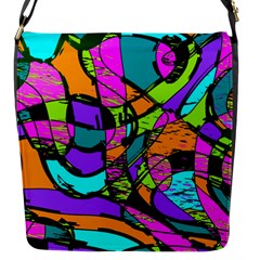 Abstract Sketch Art Squiggly Loops Multicolored Flap Messenger Bag (s) by EDDArt