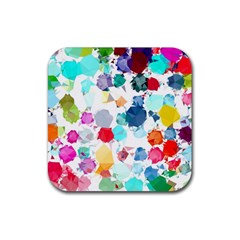 Colorful Diamonds Dream Rubber Coaster (square)  by DanaeStudio