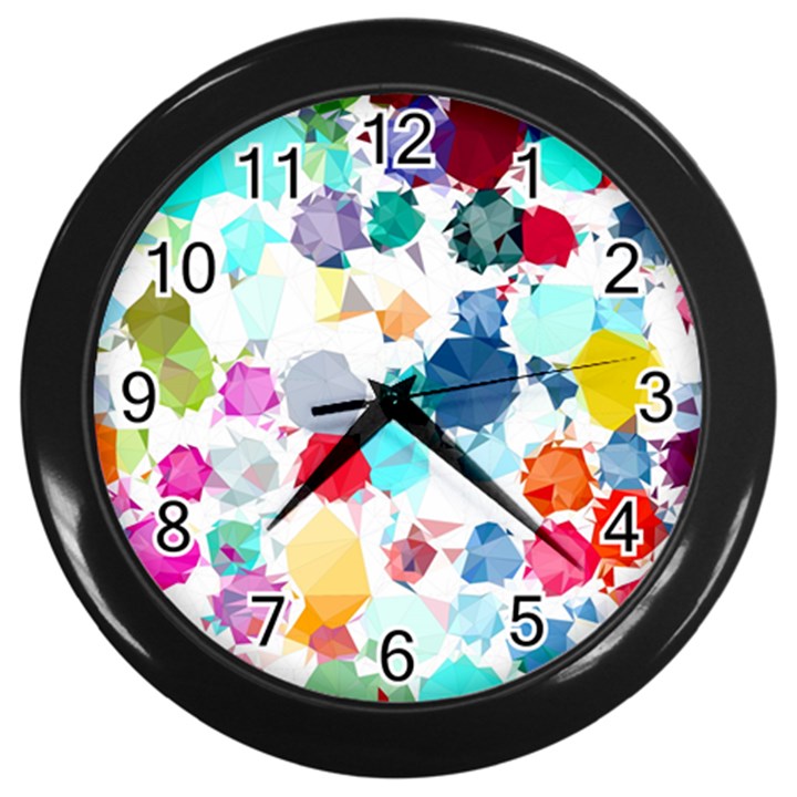 Colorful Diamonds Dream Wall Clocks (Black)