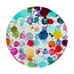 Colorful Diamonds Dream Round Ornament (two Sides)  by DanaeStudio