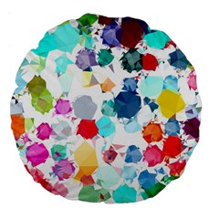 Colorful Diamonds Dream Large 18  Premium Flano Round Cushions by DanaeStudio