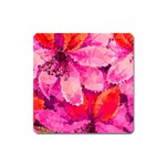 Geometric Magenta Garden Square Magnet Front