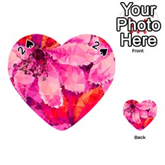 Geometric Magenta Garden Playing Cards 54 (heart)  by DanaeStudio