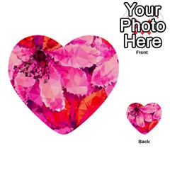 Geometric Magenta Garden Multi-purpose Cards (heart)  by DanaeStudio