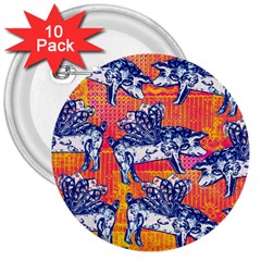 Little Flying Pigs 3  Buttons (10 Pack)  by DanaeStudio