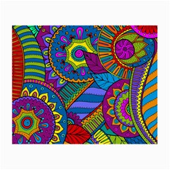 Pop Art Paisley Flowers Ornaments Multicolored Small Glasses Cloth