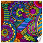 Pop Art Paisley Flowers Ornaments Multicolored Canvas 20  x 20   19 x19.27  Canvas - 1