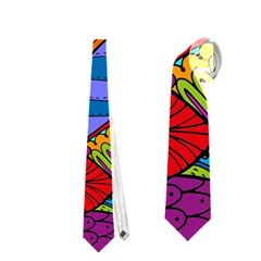 Pop Art Paisley Flowers Ornaments Multicolored Neckties (two Side) 