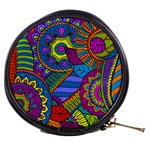 Pop Art Paisley Flowers Ornaments Multicolored Mini Makeup Bags Front