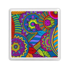 Pop Art Paisley Flowers Ornaments Multicolored Memory Card Reader (square)  by EDDArt